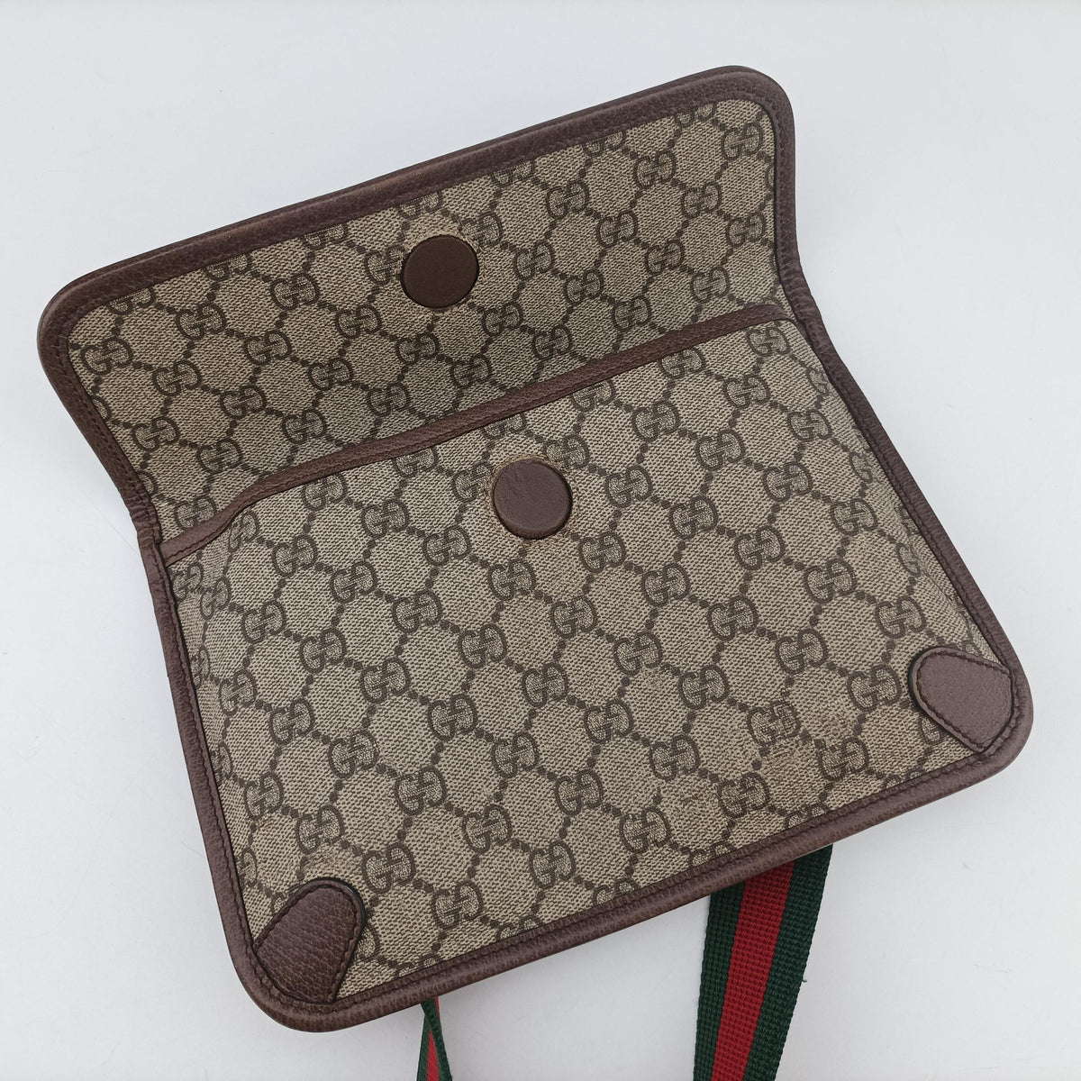 Vintage Gucci NEO VINTAGE GG Supreme beige×Brown PVC coated canvas×Leather 493930 bum bag/waist bag | stylenewstar