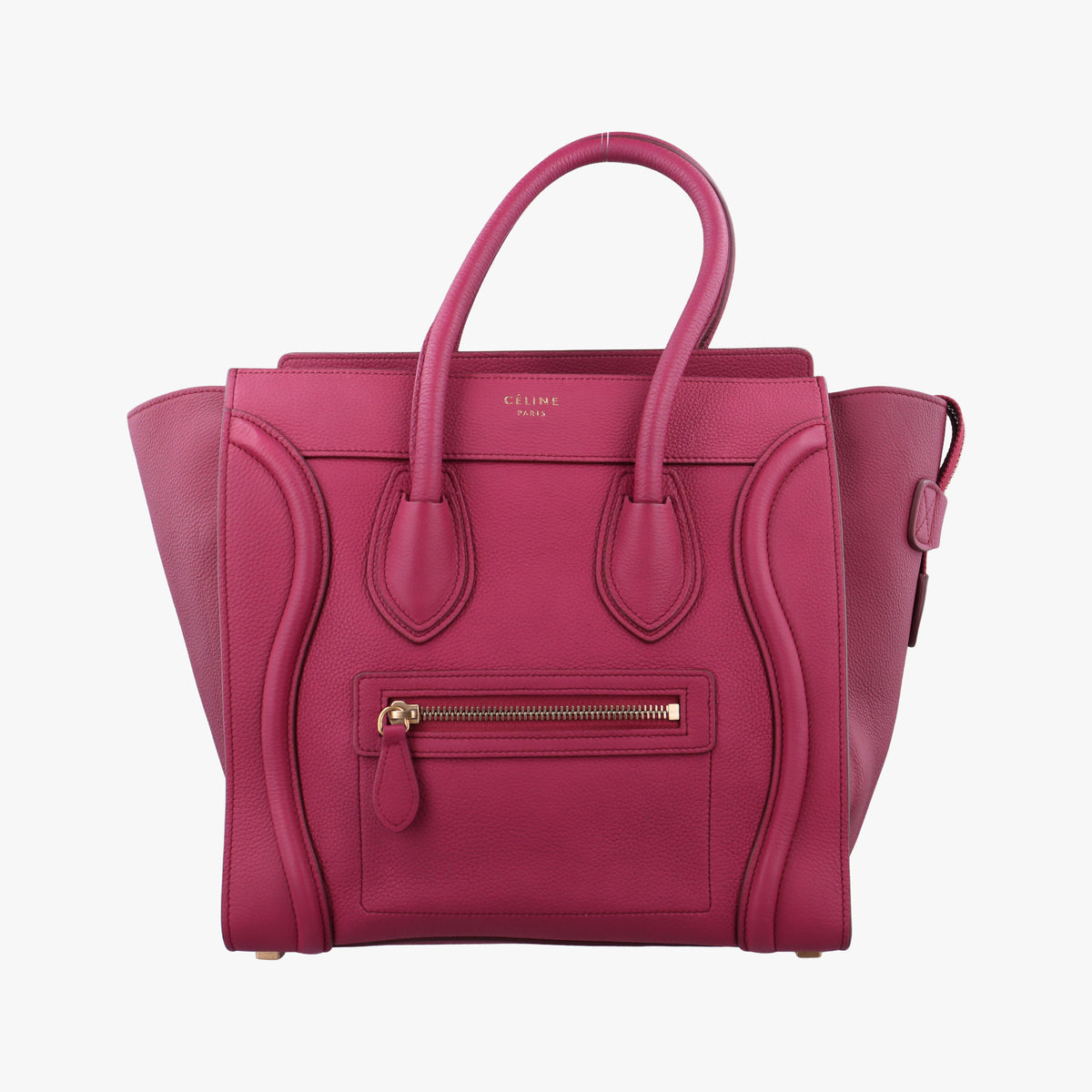 Secondhand Celine Luggage Micro shopper raspberry Leather  handbag | stylenewstar