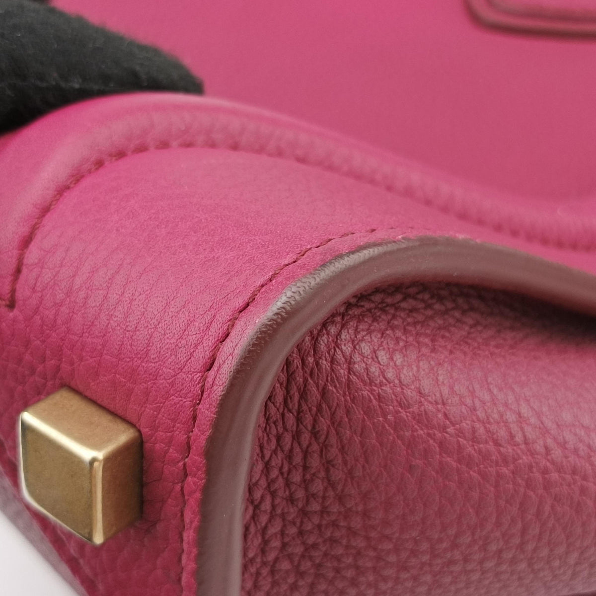 Secondhand Celine Luggage Micro shopper raspberry Leather  handbag | stylenewstar