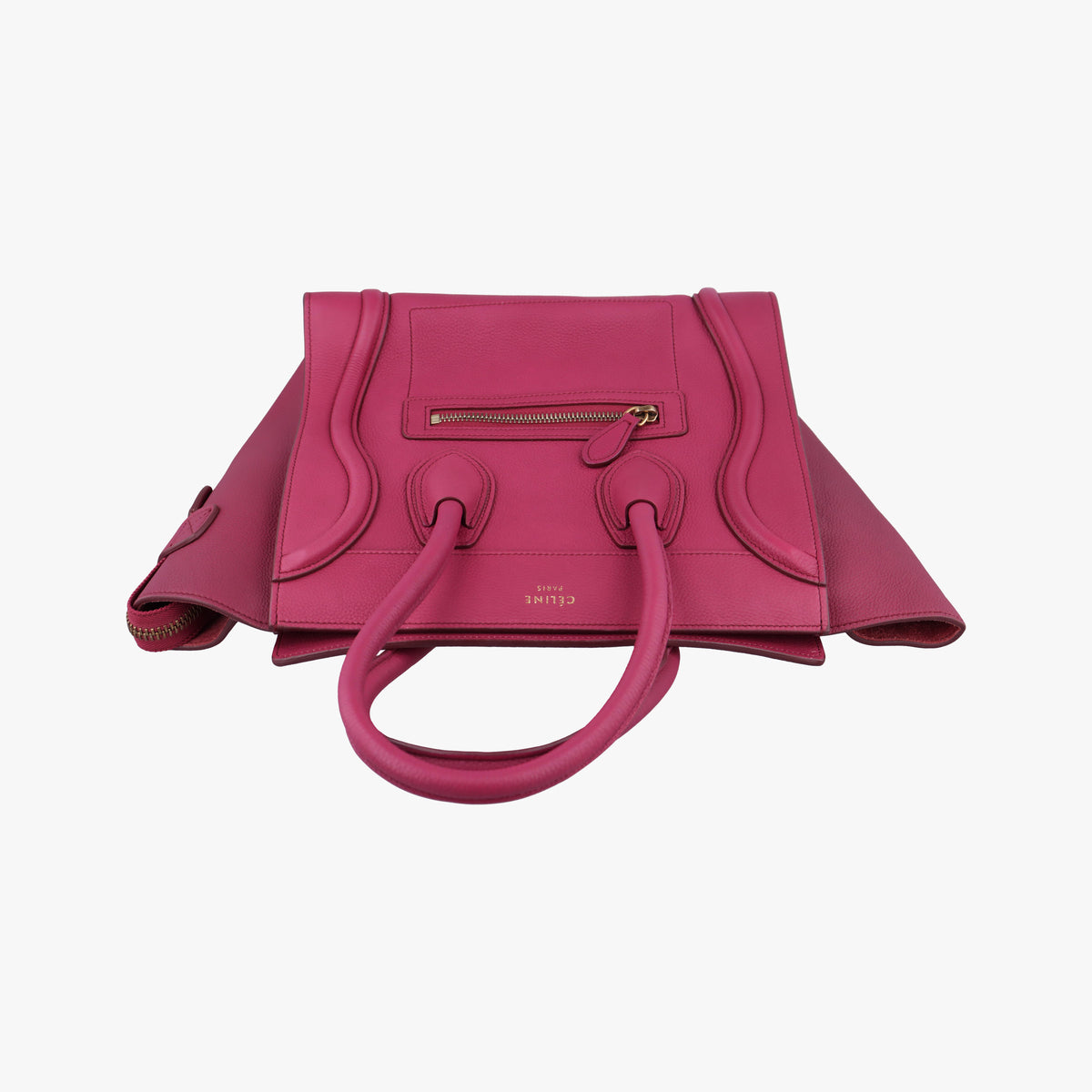 Secondhand Celine Luggage Micro shopper raspberry Leather  handbag | stylenewstar