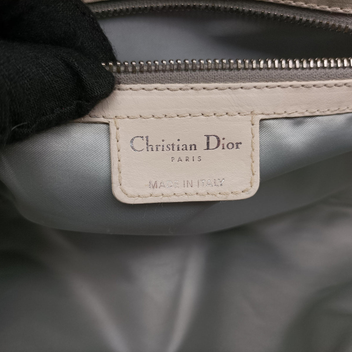 Pre-owned Christian Dior Romantique Trotter White×Gray PVC coated canvas  shoulderbag | stylenewstar