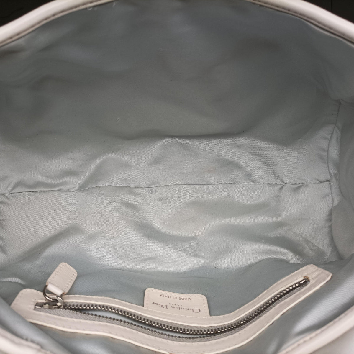 Pre-owned Christian Dior Romantique Trotter White×Gray PVC coated canvas  shoulderbag | stylenewstar