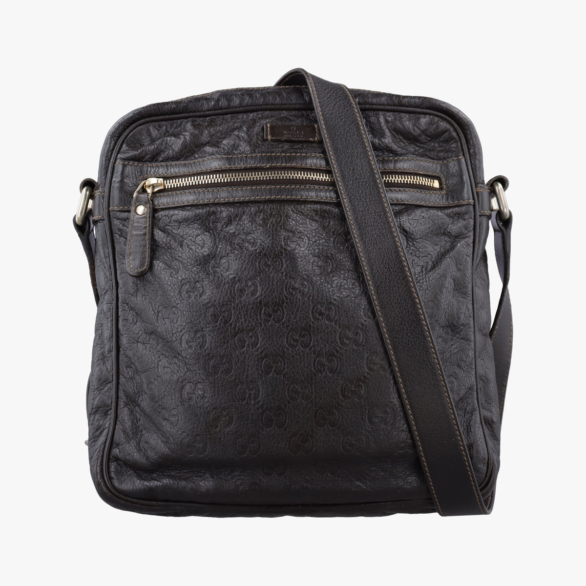 Secondhand Gucci Guccissima Messenger Brown leather 201448 shoulderbag | stylenewstar