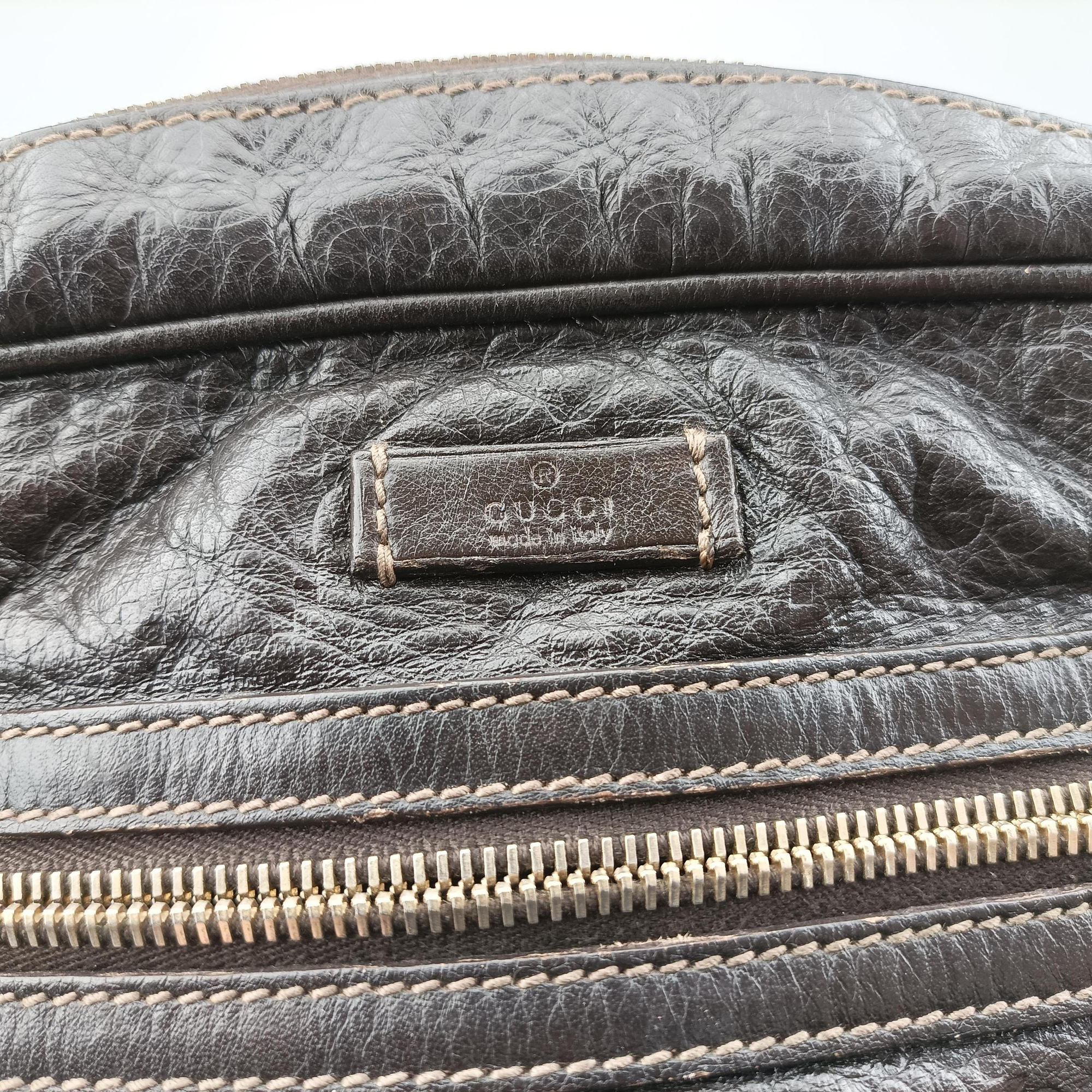 Secondhand Gucci Guccissima Messenger Brown leather 201448 shoulderbag | stylenewstar