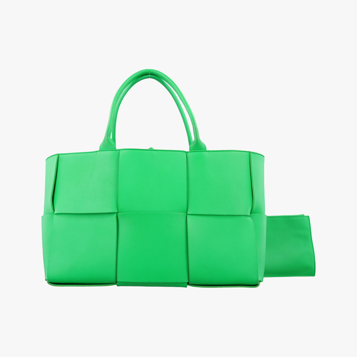 Vintage Bottega Veneta THE ARCO Tote Medium Green lambskin  handbag | stylenewstar