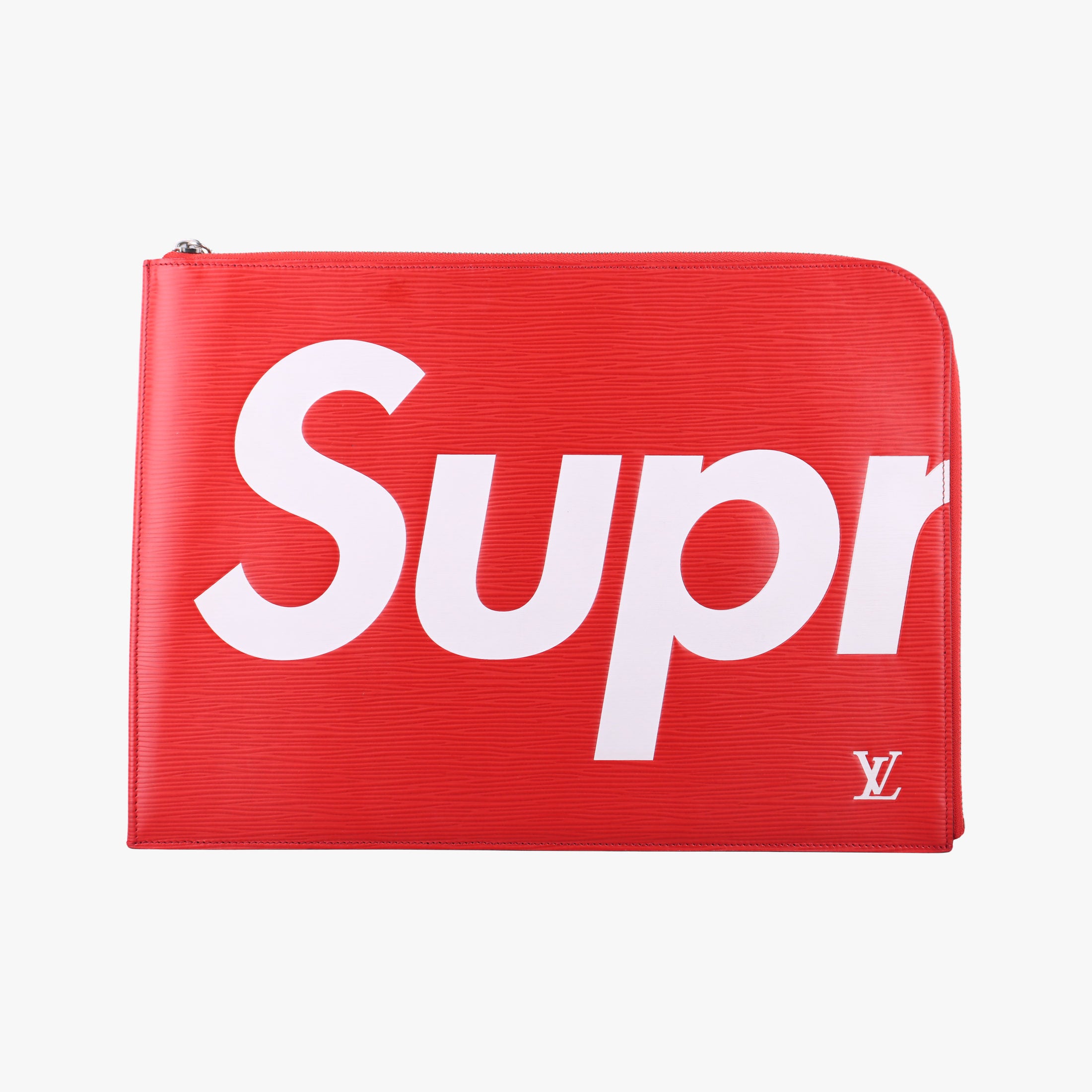 Pre-owned Louis Vuitton Pochette Jour GM Supreme Collaboration ROUGE×white epi M67722 clutchbag | stylenewstar