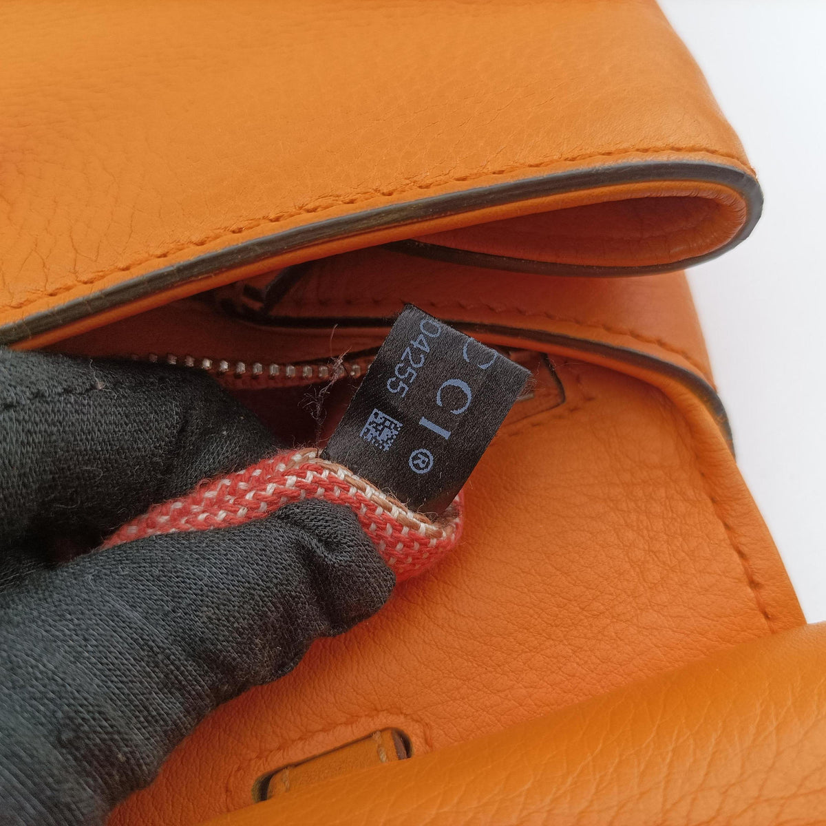Pre-owned Gucci Bamboo Daily Orange Leather 370831 shoulderbag | stylenewstar