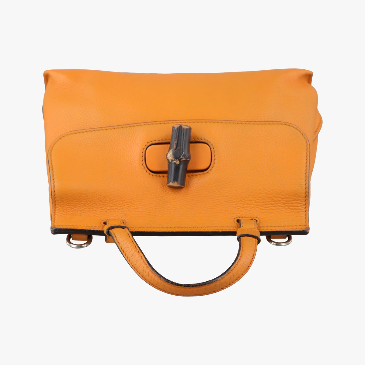 Pre-owned Gucci Bamboo Daily Orange Leather 370831 shoulderbag | stylenewstar