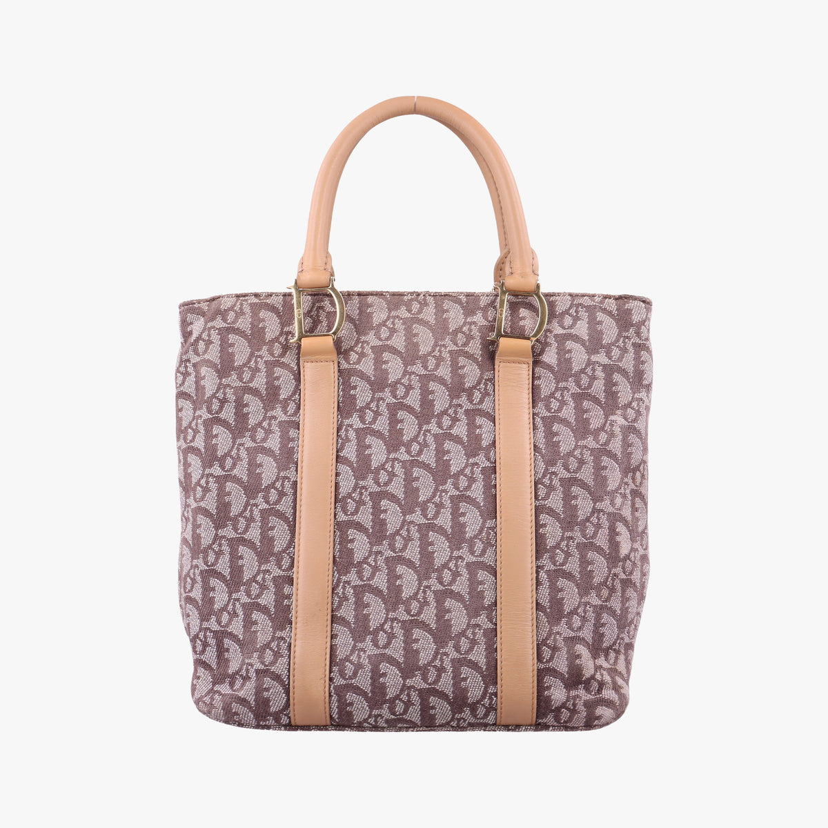 Pre-owned Christian Dior Trotter Tote Beige canvas × Leather  handbag | stylenewstar