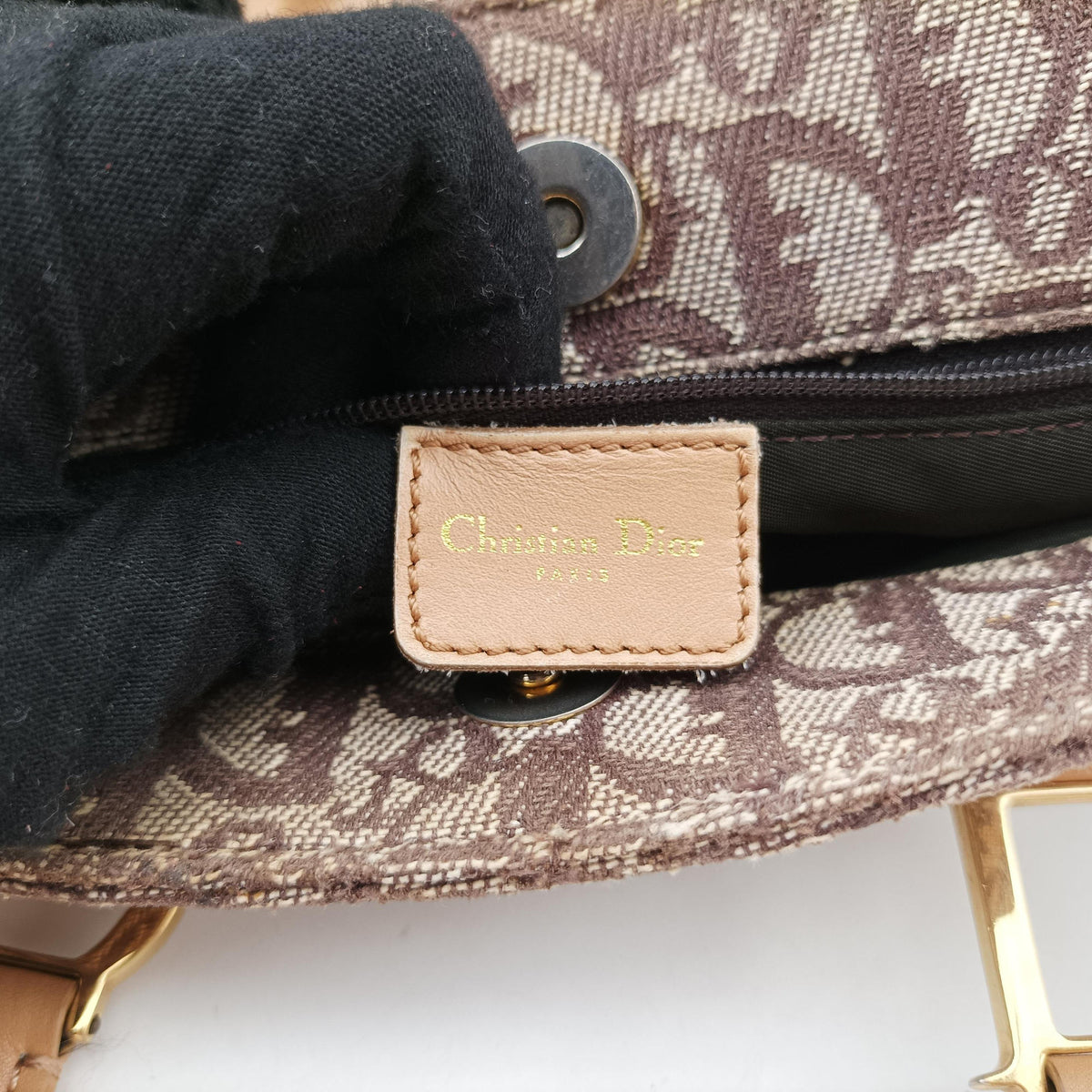 Pre-owned Christian Dior Trotter Tote Beige canvas × Leather  handbag | stylenewstar
