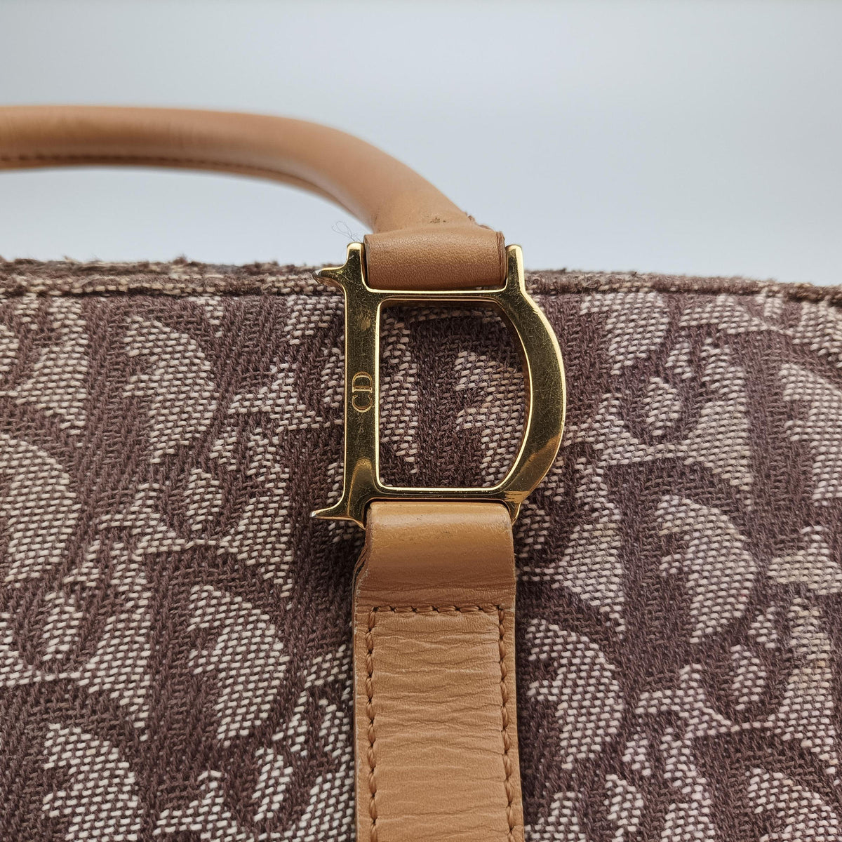 Pre-owned Christian Dior Trotter Tote Beige canvas × Leather  handbag | stylenewstar