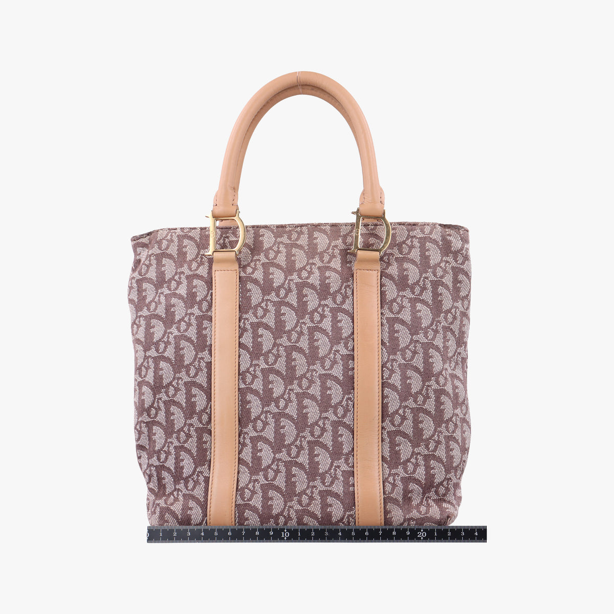 Pre-owned Christian Dior Trotter Tote Beige canvas × Leather  handbag | stylenewstar