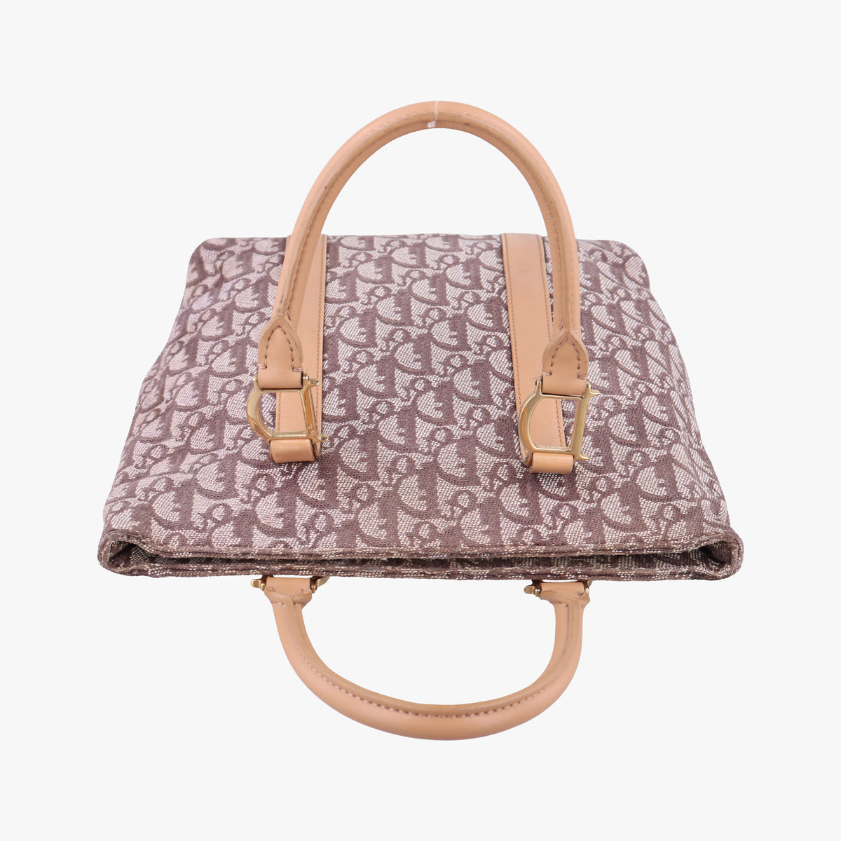 Pre-owned Christian Dior Trotter Tote Beige canvas × Leather  handbag | stylenewstar