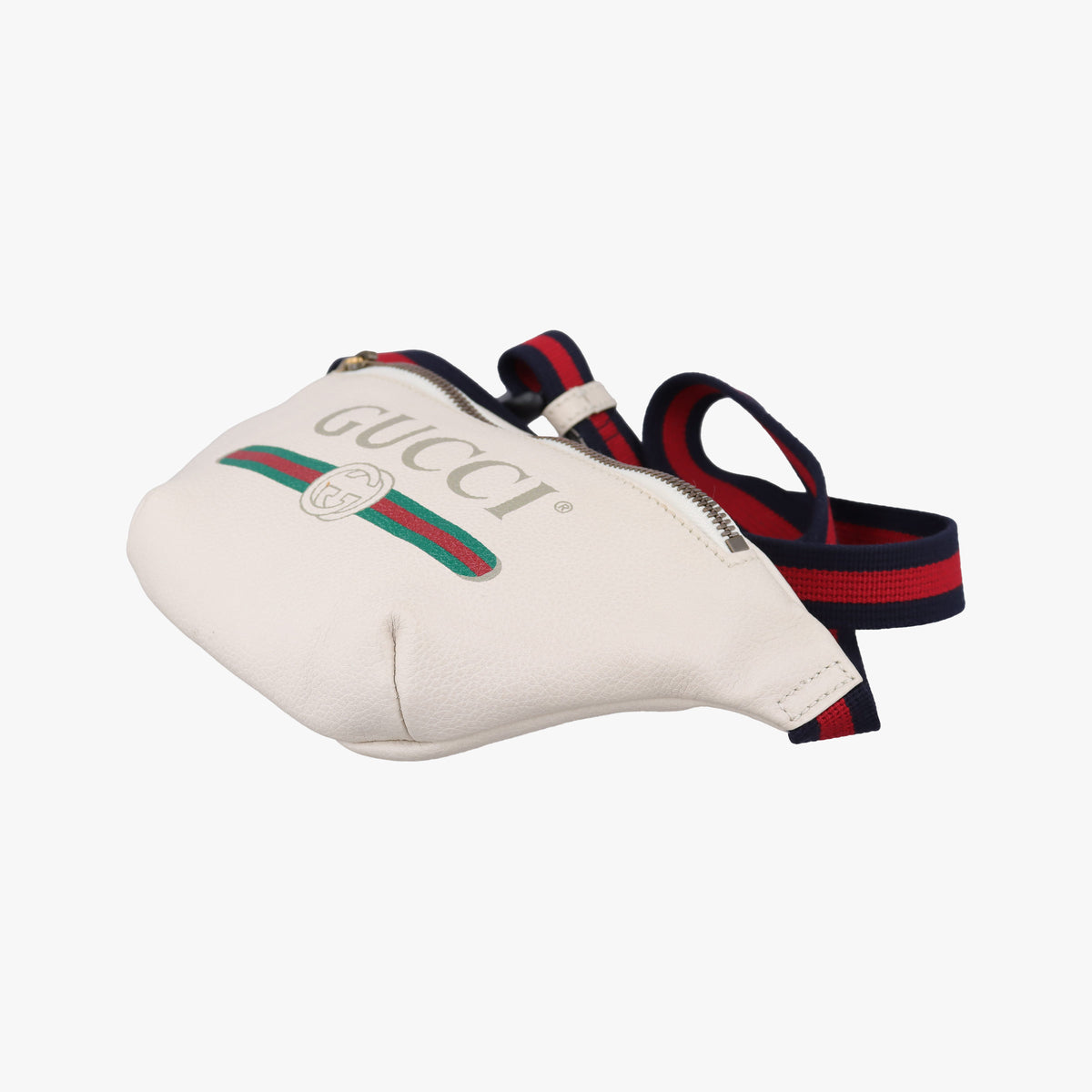 Pre-owned Gucci Print White Leather 527792 bum bag/waist bag | stylenewstar