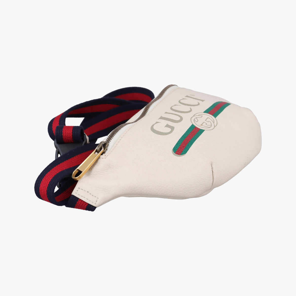 Pre-owned Gucci Print White Leather 527792 bum bag/waist bag | stylenewstar