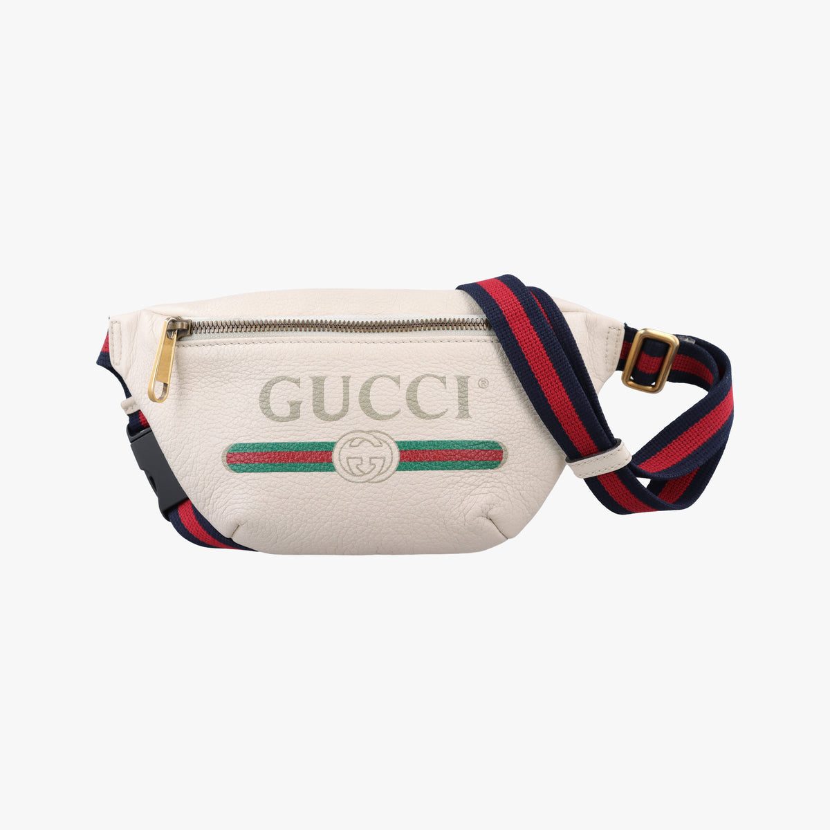 Pre-owned Gucci Print White Leather 527792 bum bag/waist bag | stylenewstar