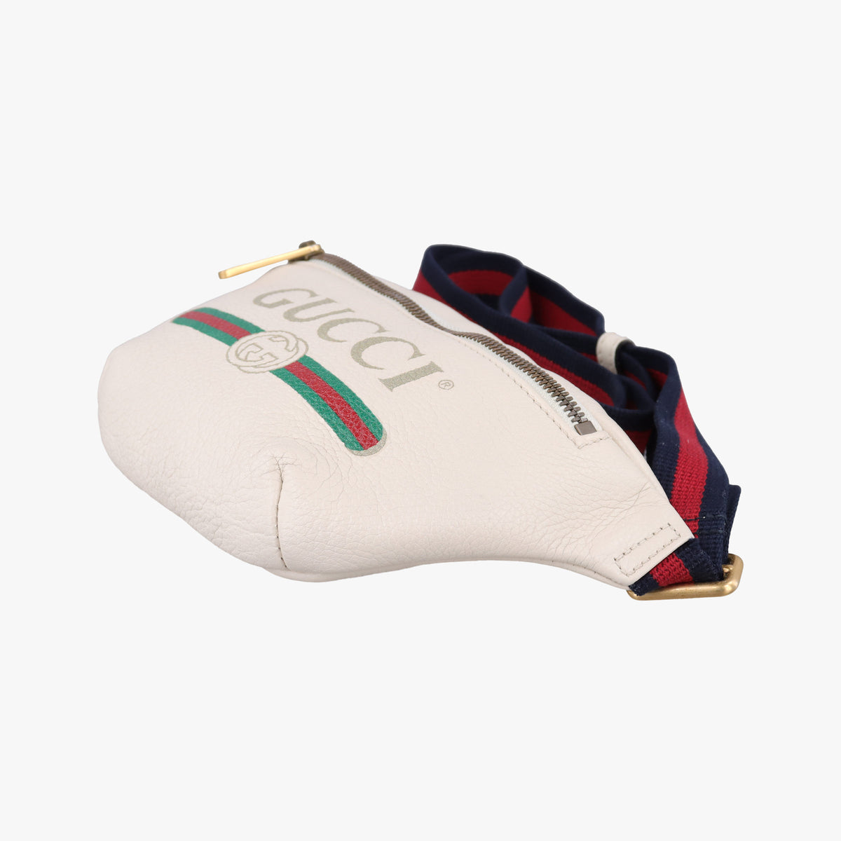 Pre-owned Gucci Print White Leather 527792 bum bag/waist bag | stylenewstar