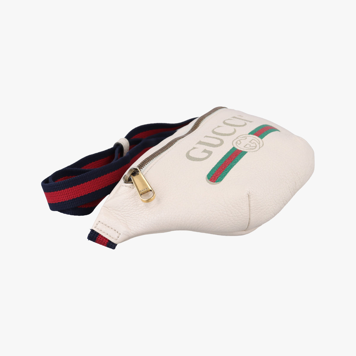 Pre-owned Gucci Print White Leather 527792 bum bag/waist bag | stylenewstar