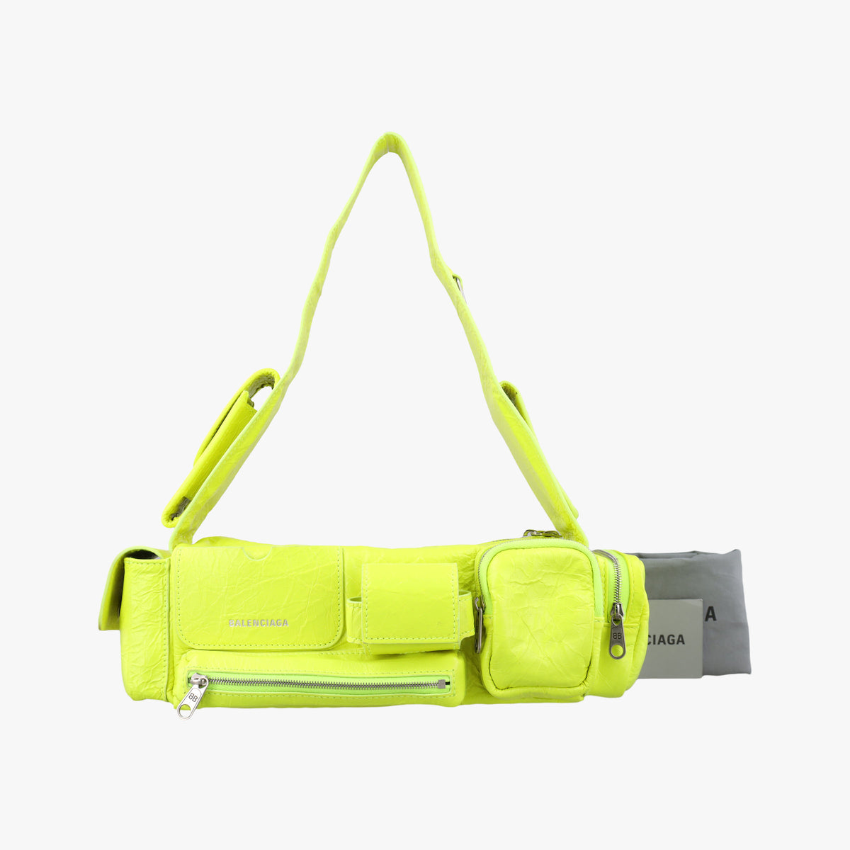 Pre-owned Balenciaga Superbusy XS Sling Bag GreenYellow leather 568008 shoulderbag | stylenewstar