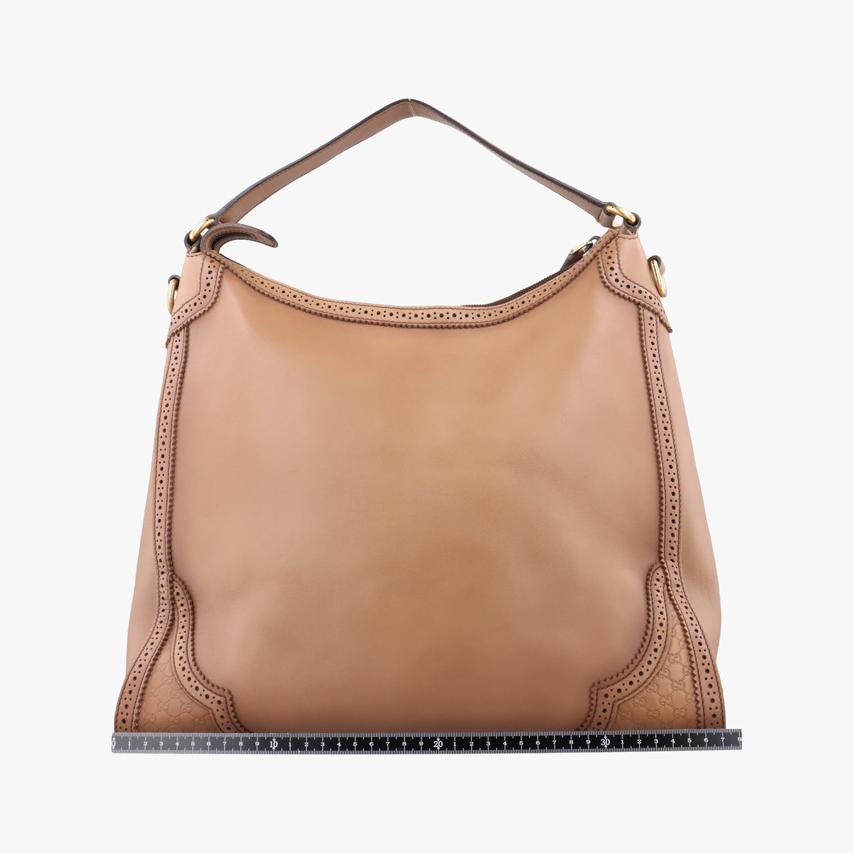 Secondhand Gucci Duilio Brogue Camel Leather 296901 shoulderbag | stylenewstar