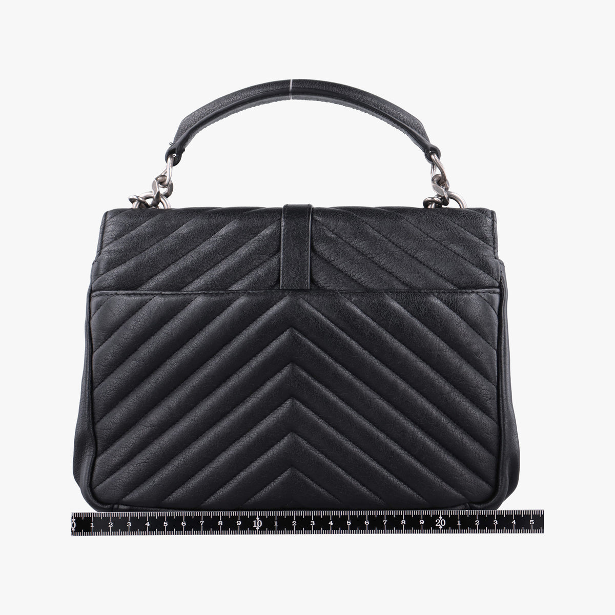 Pre-owned Yves Saint Laurent COLLEGE Black Leather 428056 shoulderbag | stylenewstar
