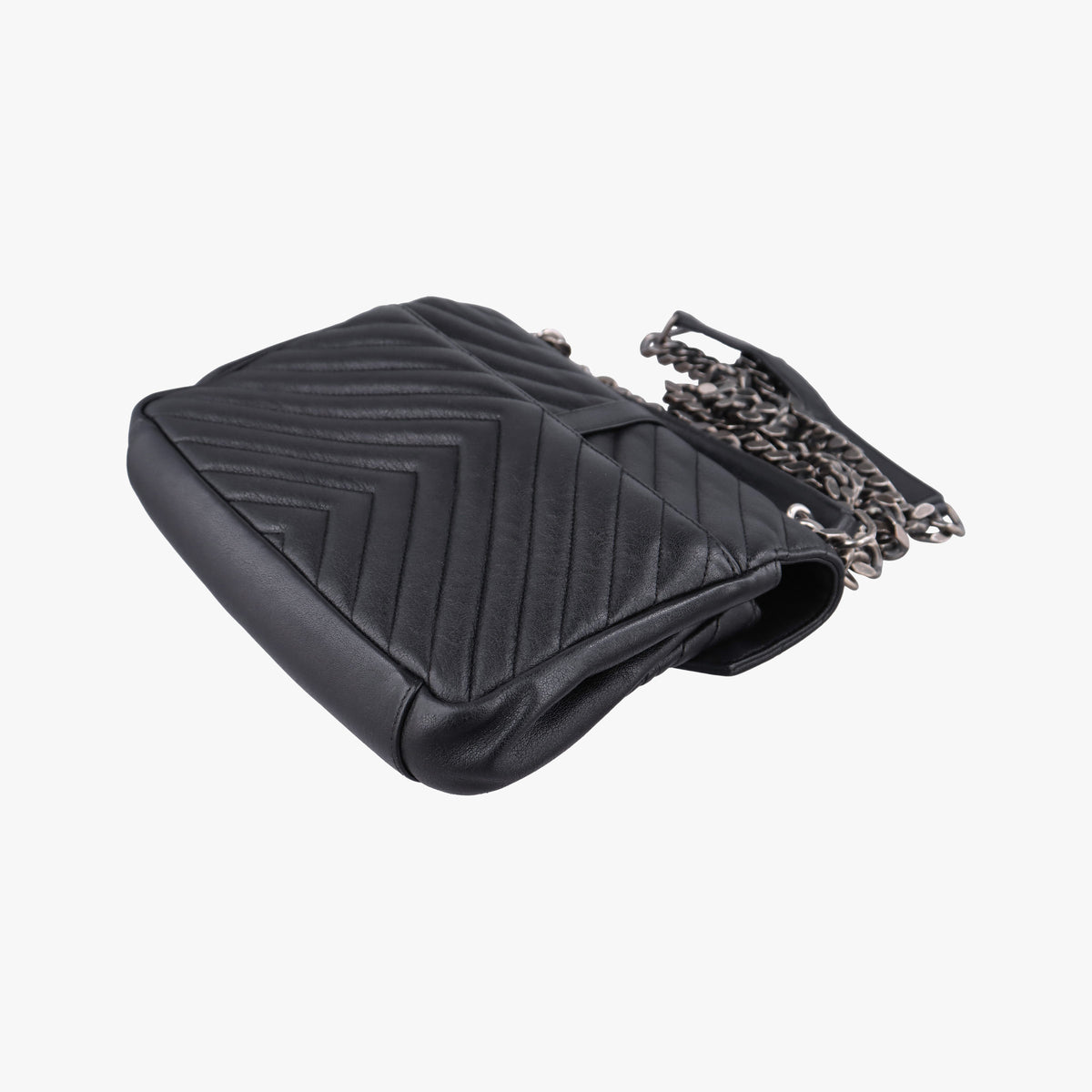 Pre-owned Yves Saint Laurent COLLEGE Black Leather 428056 shoulderbag | stylenewstar