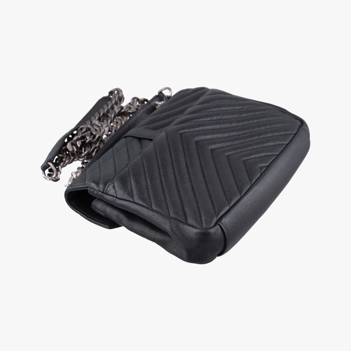 Pre-owned Yves Saint Laurent COLLEGE Black Leather 428056 shoulderbag | stylenewstar