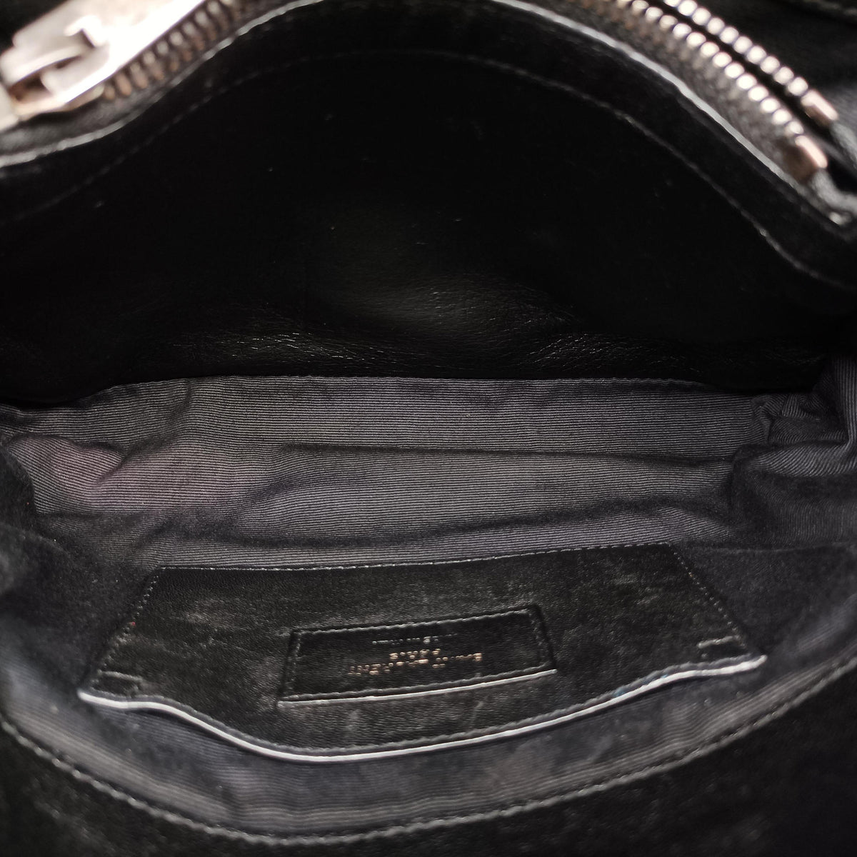 Pre-owned Yves Saint Laurent COLLEGE Black Leather 428056 shoulderbag | stylenewstar