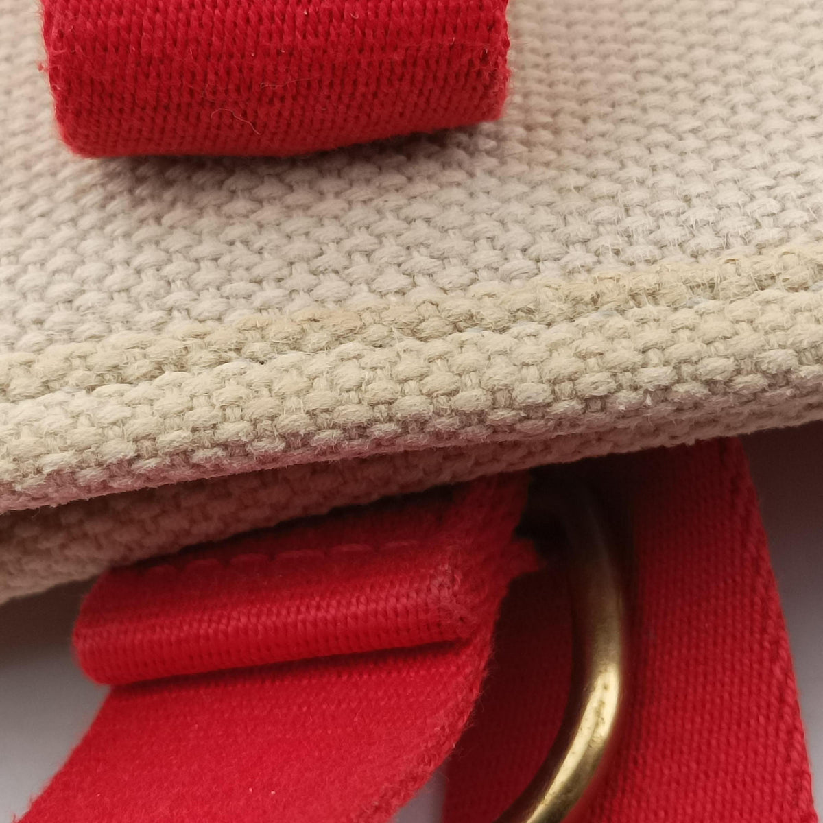 Secondhand Louis Vuitton Kaba MM Antigua Beige x Red Canvas M40035 handbag | stylenewstar