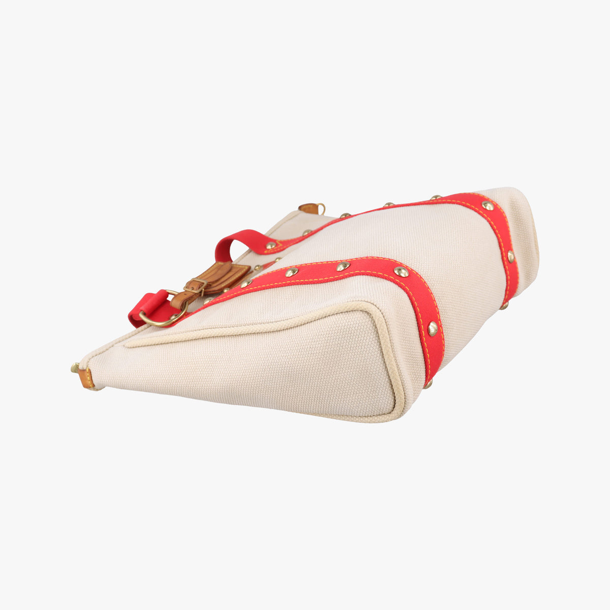 Secondhand Louis Vuitton Kaba MM Antigua Beige x Red Canvas M40035 handbag | stylenewstar