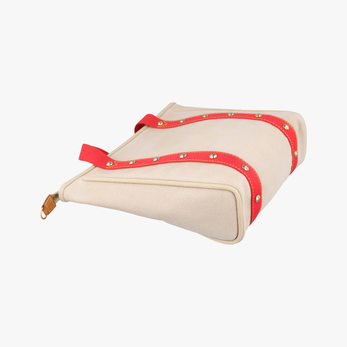 Secondhand Louis Vuitton Kaba MM Antigua Beige x Red Canvas M40035 handbag | stylenewstar