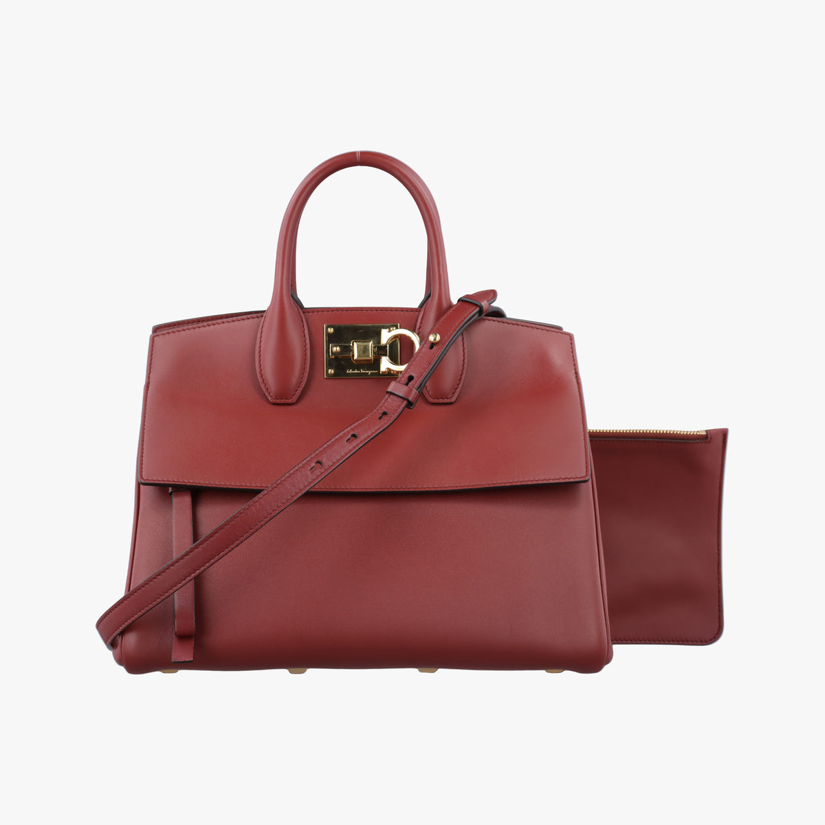 Vintage Ferragamo Studio Red Leather 21H159 shoulderbag | stylenewstar