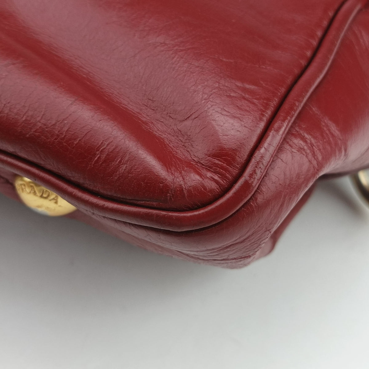 Pre-owned Prada Boston Bag Red Leather BL0821 shoulderbag | stylenewstar
