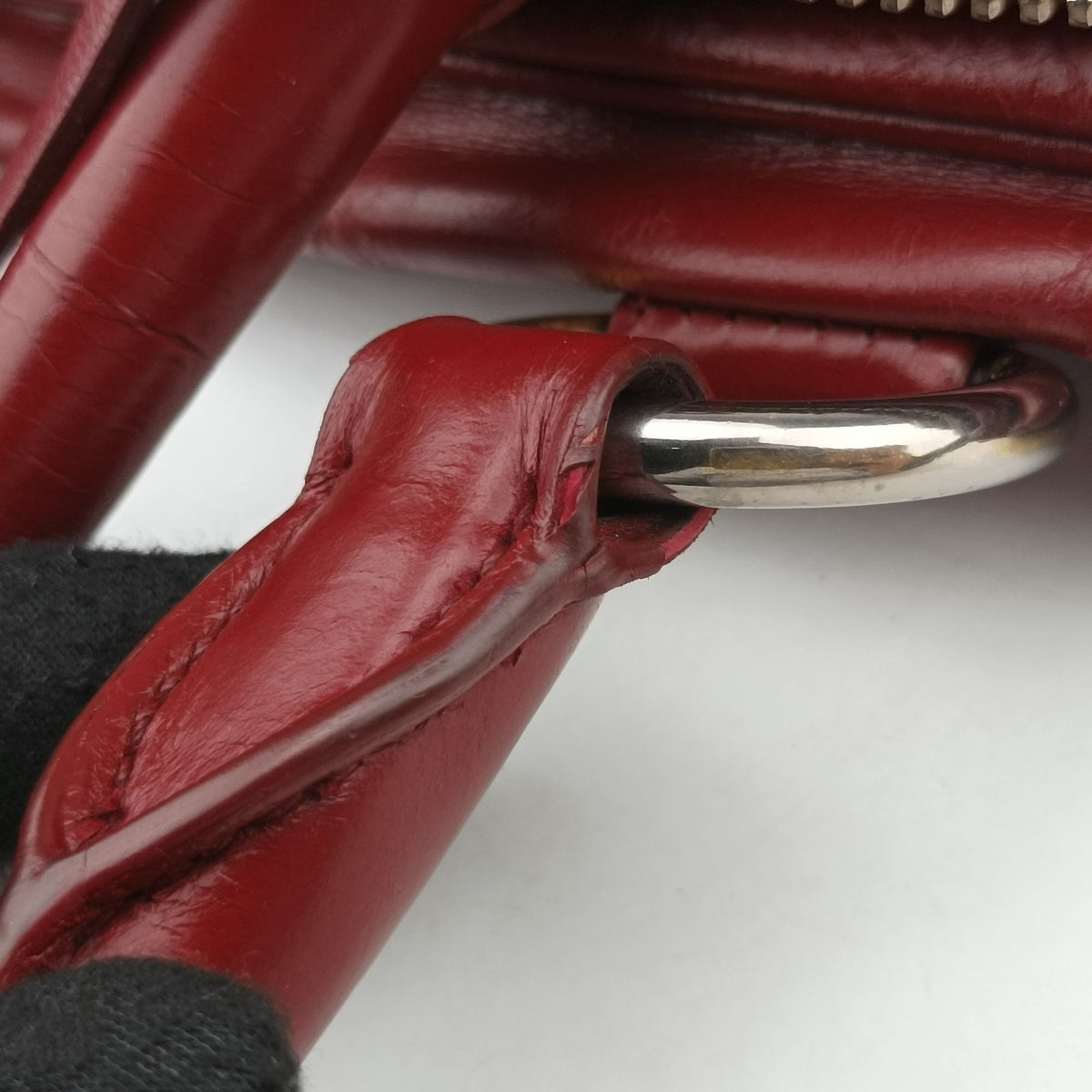 Pre-owned Prada Boston Bag Red Leather BL0821 shoulderbag | stylenewstar