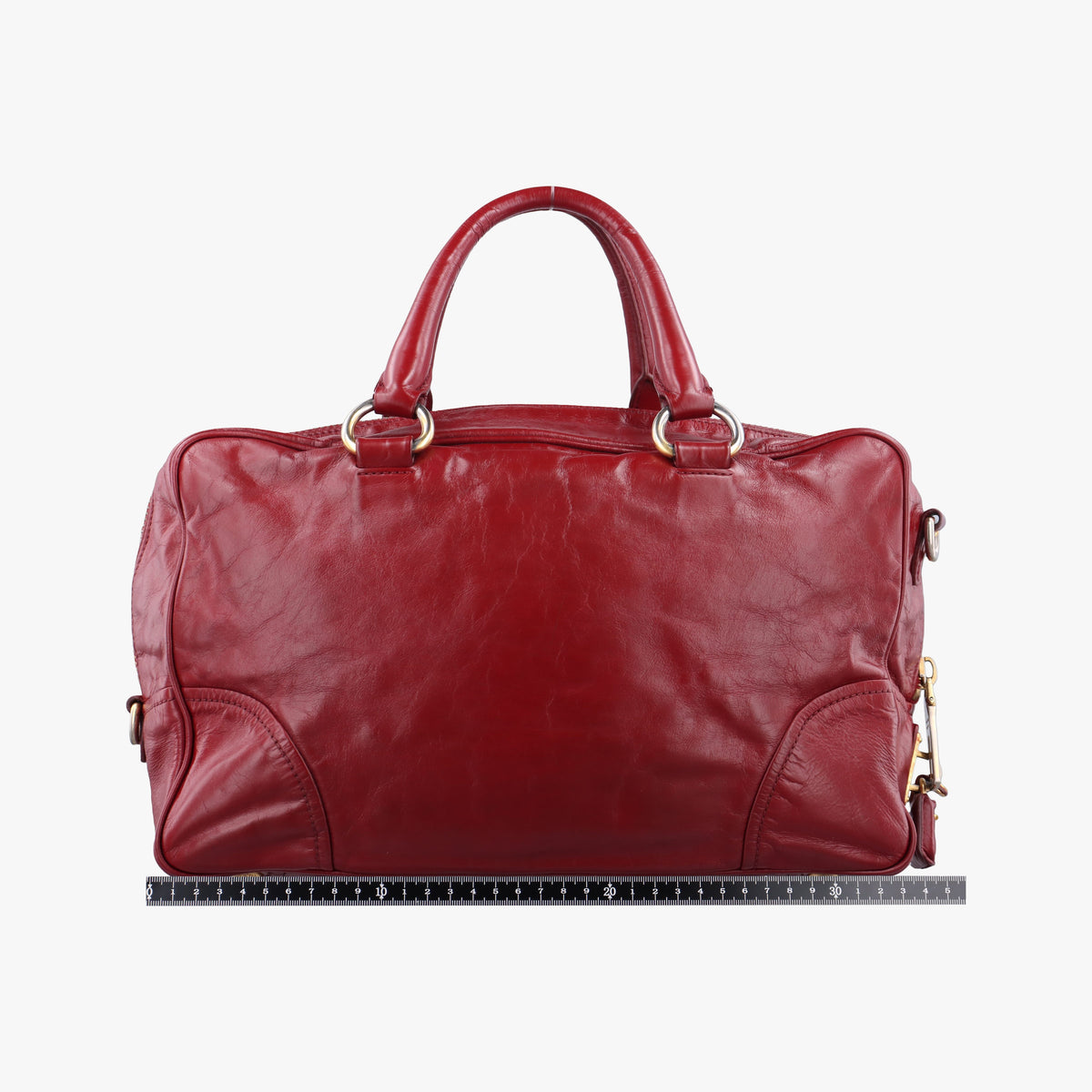 Pre-owned Prada Boston Bag Red Leather BL0821 shoulderbag | stylenewstar