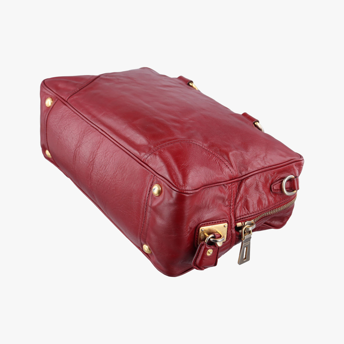 Pre-owned Prada Boston Bag Red Leather BL0821 shoulderbag | stylenewstar