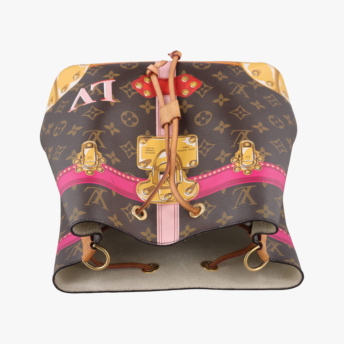 Pre-owned Louis Vuitton NeoNoe brown×Multicolor Monogram Summer Trunk Canvas M40649 shoulderbag | stylenewstar