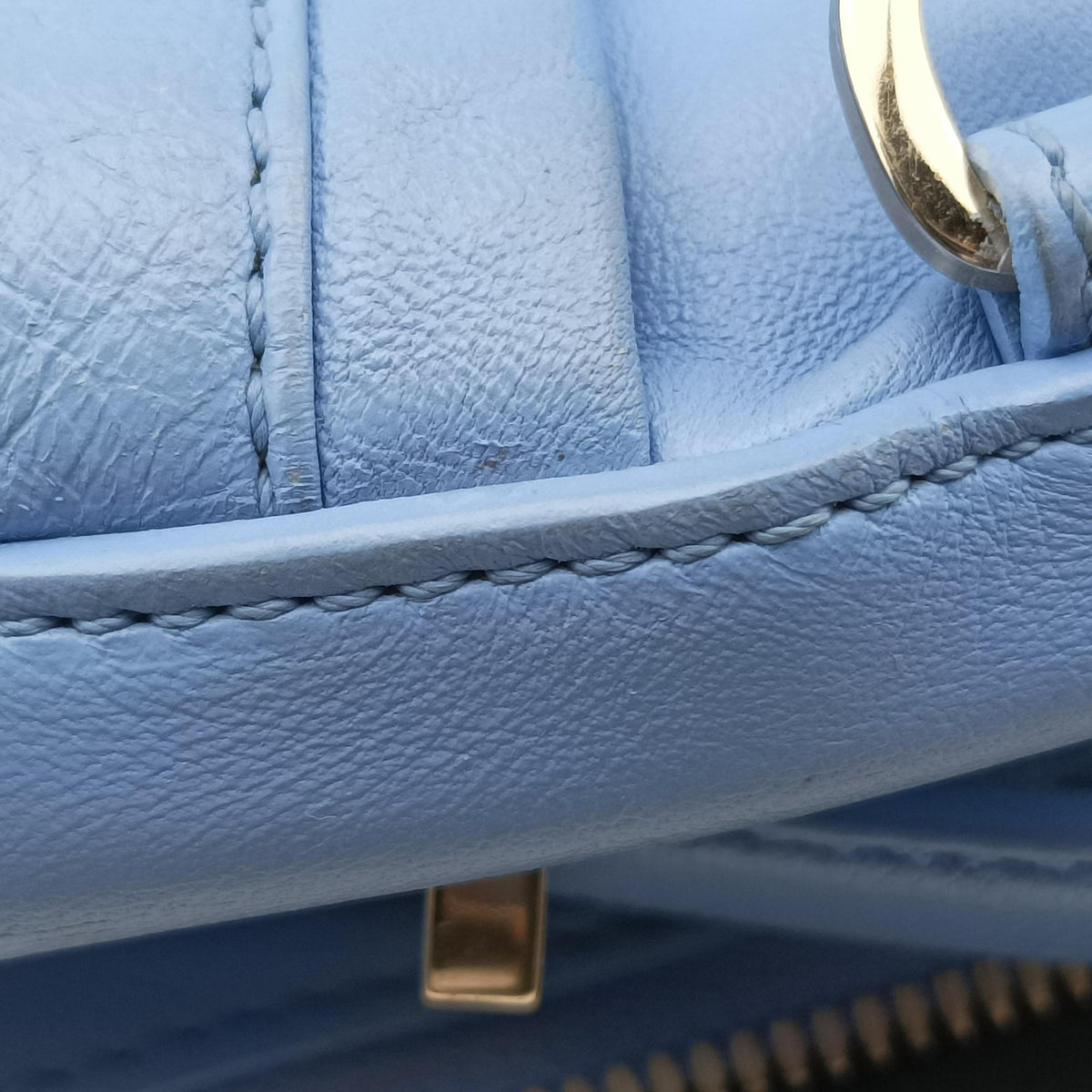 Pre-owned VERSACE Medusa Blue Leather  backpack/rucksack | stylenewstar