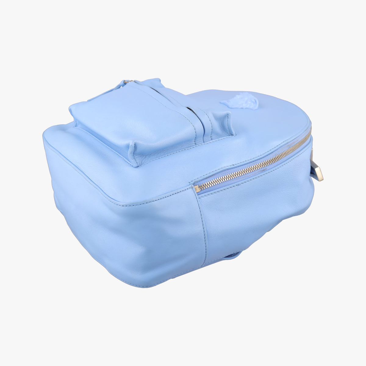 Pre-owned VERSACE Medusa Blue Leather  backpack/rucksack | stylenewstar