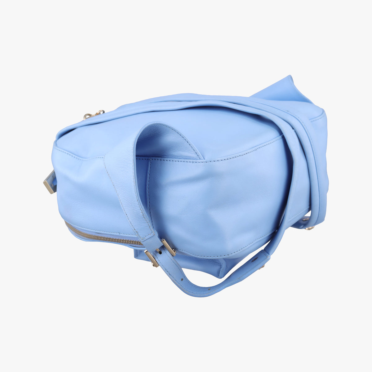 Pre-owned VERSACE Medusa Blue Leather  backpack/rucksack | stylenewstar