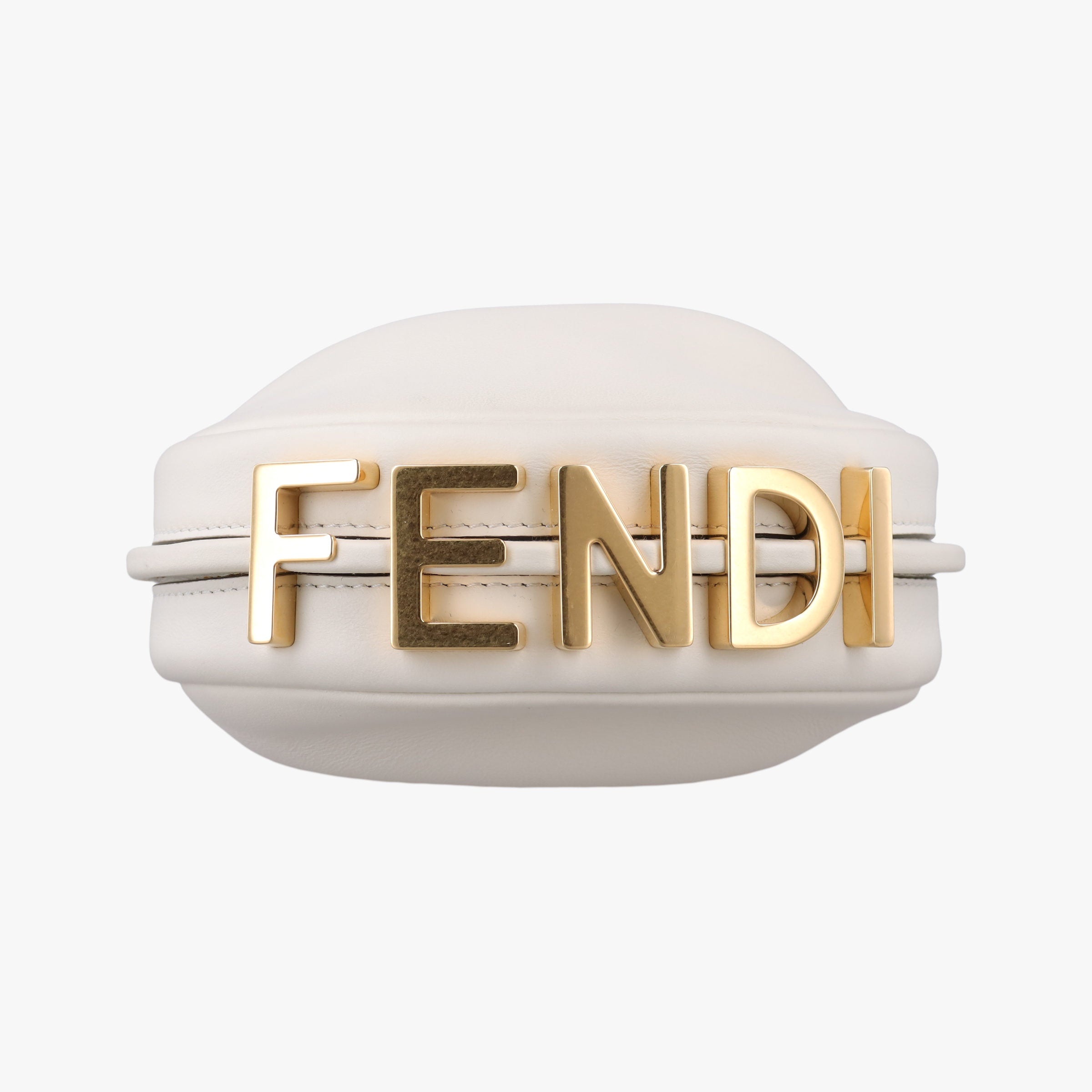 Pre-owned Fendi Nano Fendigraphy White Leather 7AS089 clutchbag | stylenewstar