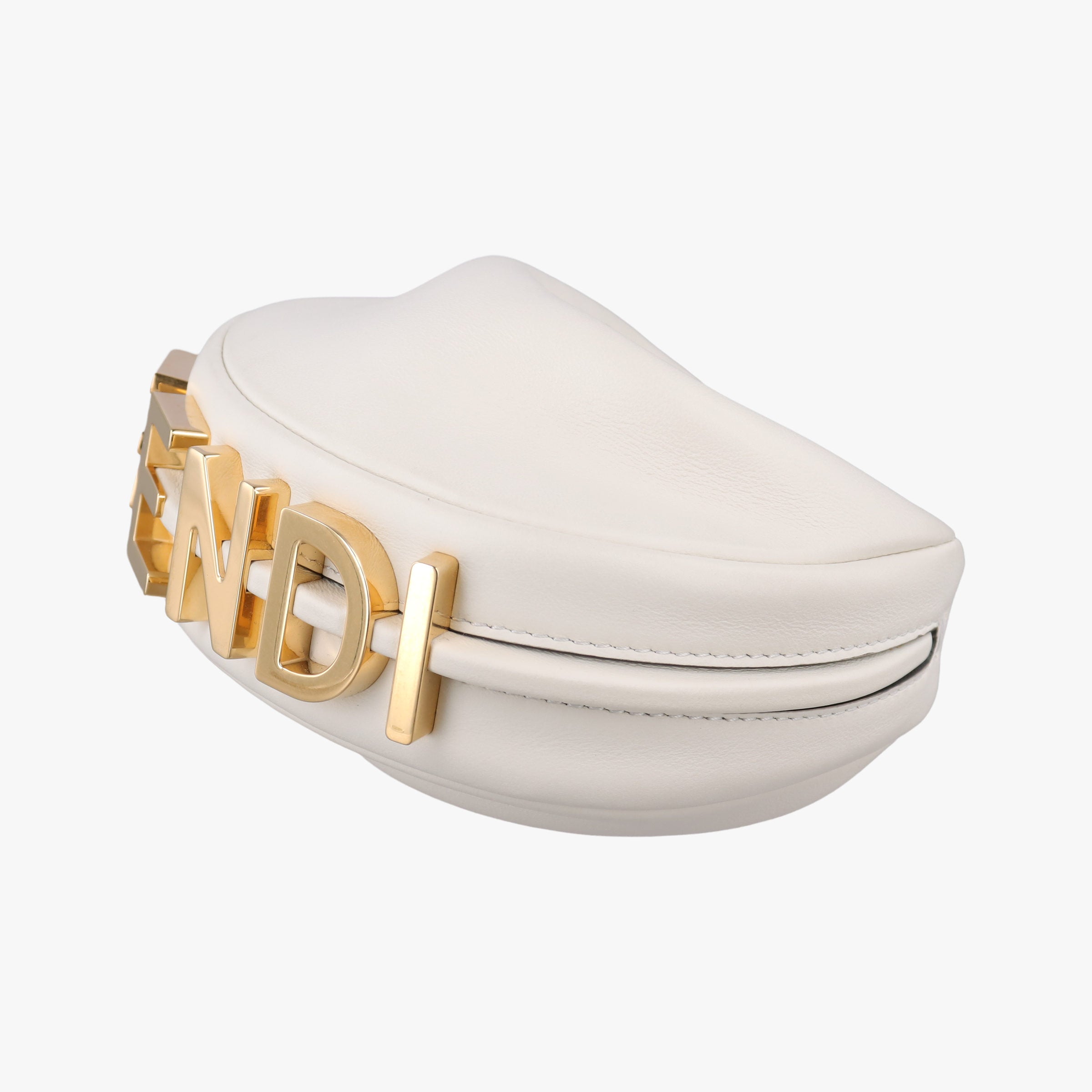 Pre-owned Fendi Nano Fendigraphy White Leather 7AS089 clutchbag | stylenewstar