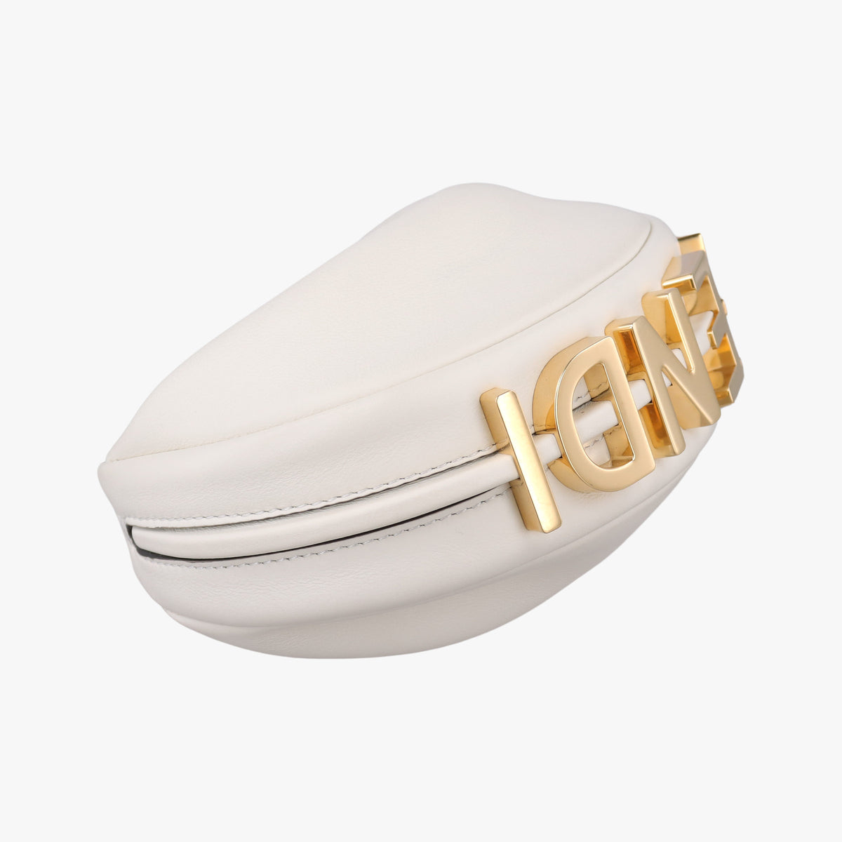 Pre-owned Fendi Nano Fendigraphy White Leather 7AS089 clutchbag | stylenewstar