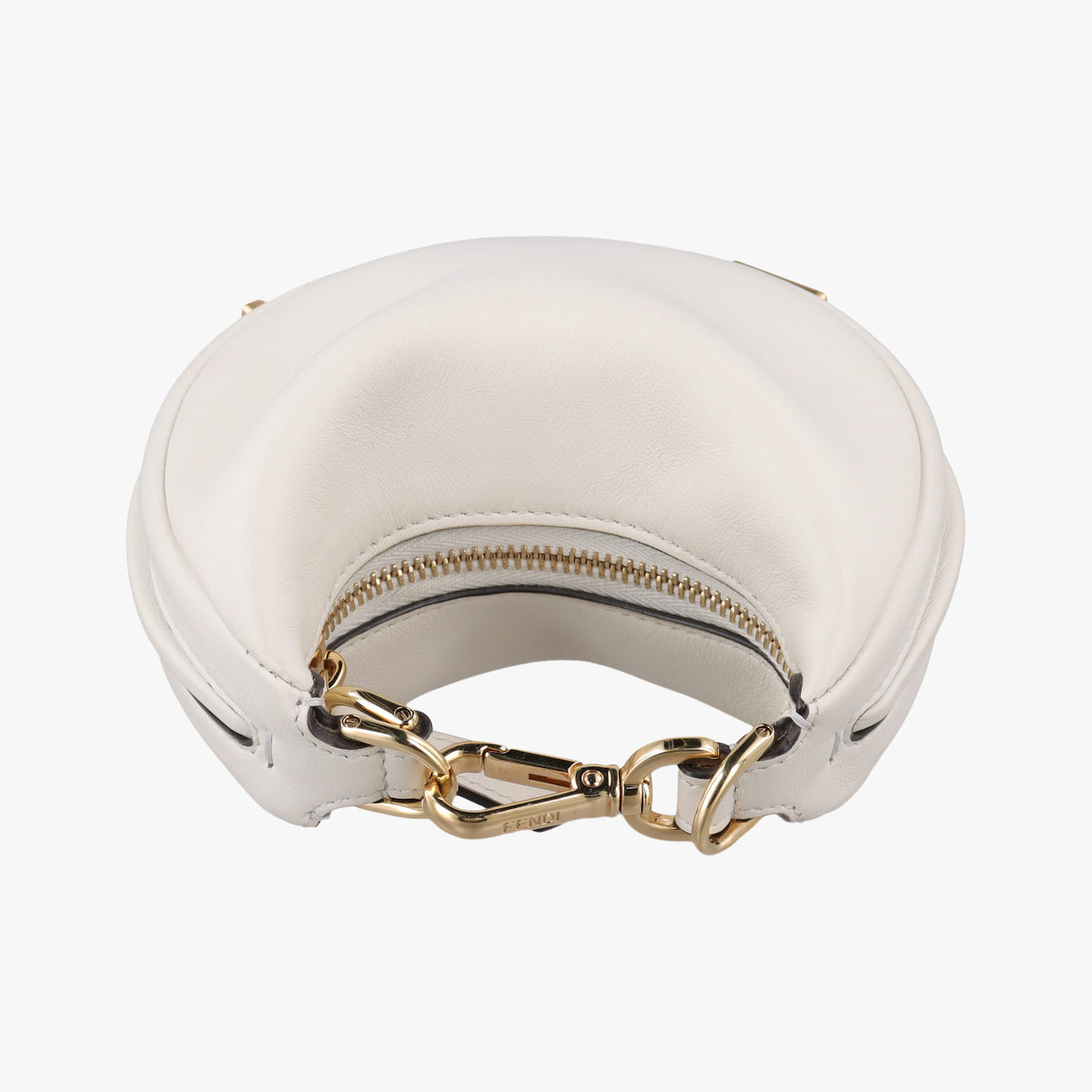 Pre-owned Fendi Nano Fendigraphy White Leather 7AS089 clutchbag | stylenewstar