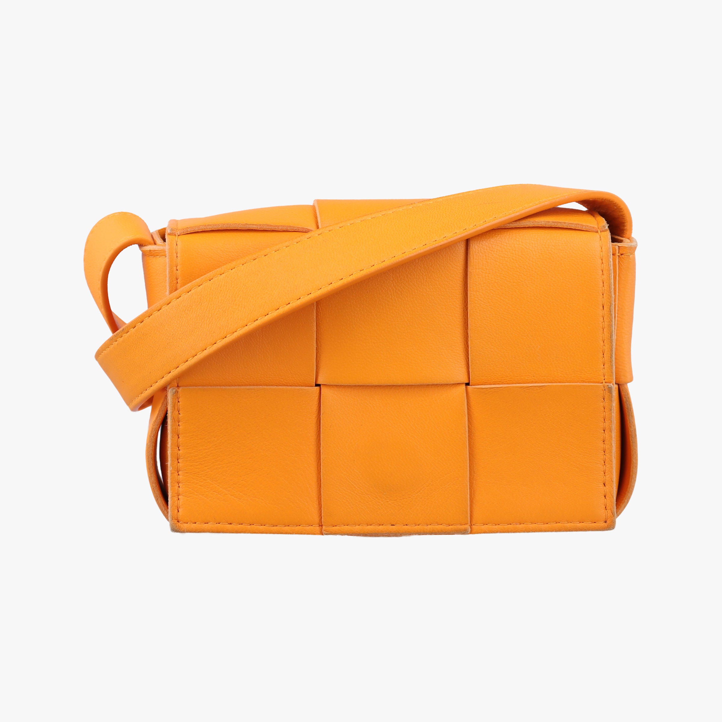 Pre-owned Bottega Veneta candy cassette Orange lambskin  shoulderbag | stylenewstar