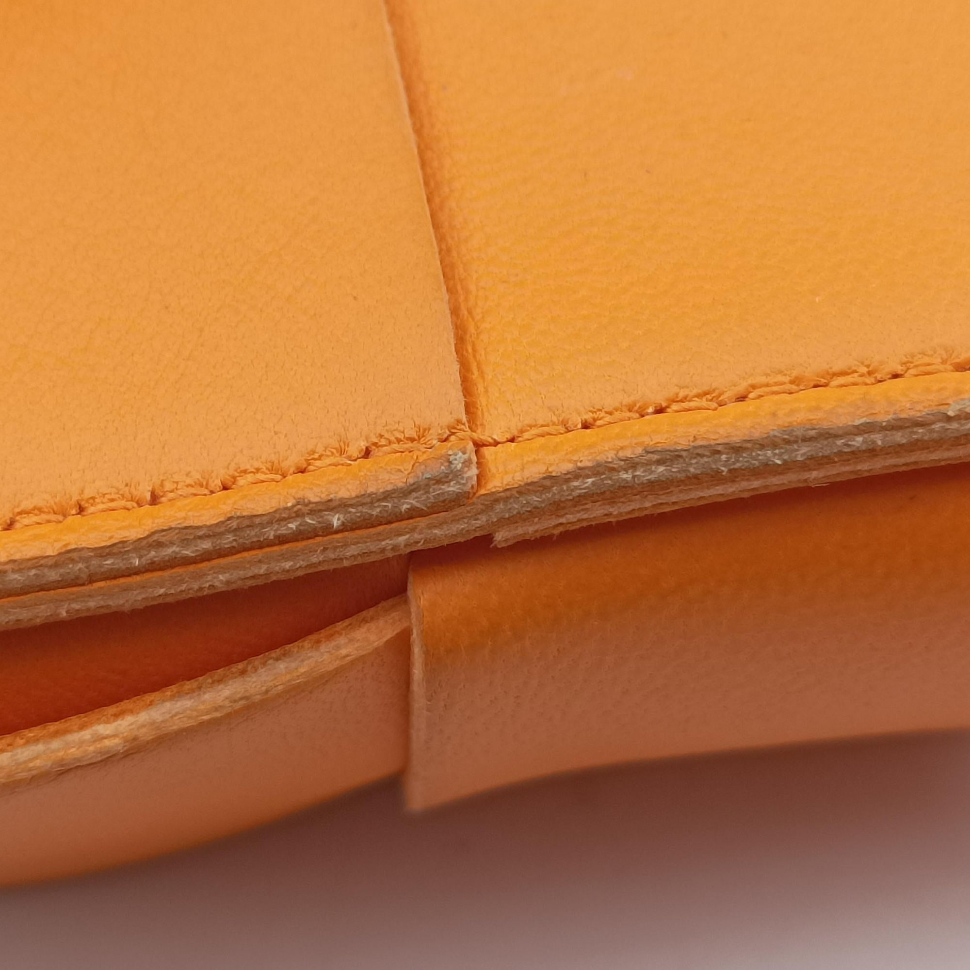 Pre-owned Bottega Veneta candy cassette Orange lambskin  shoulderbag | stylenewstar