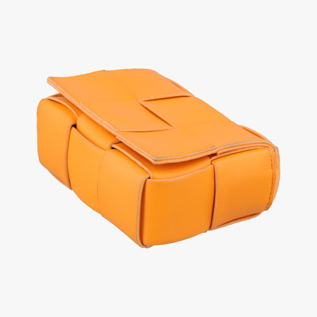 Pre-owned Bottega Veneta candy cassette Orange lambskin  shoulderbag | stylenewstar