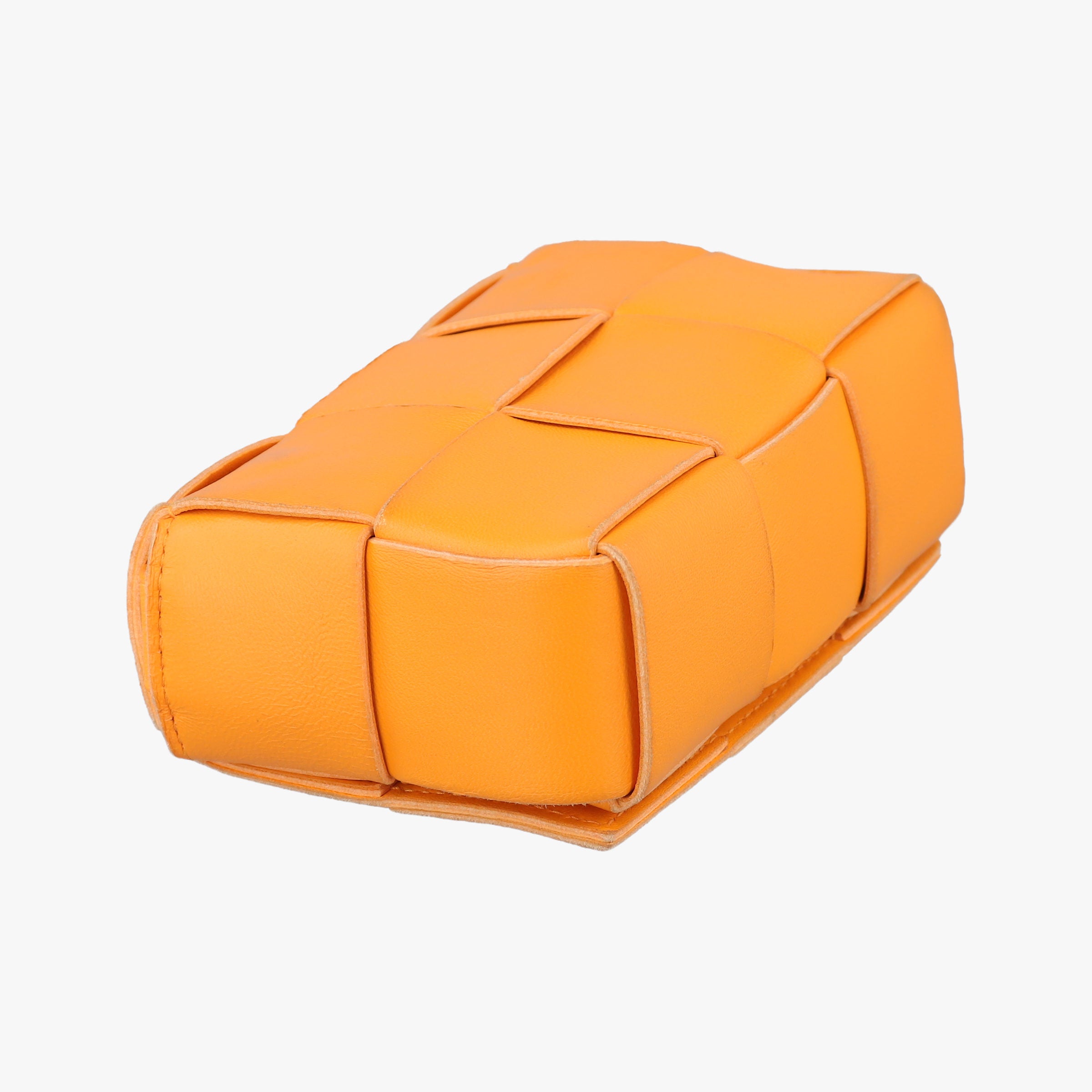 Pre-owned Bottega Veneta candy cassette Orange lambskin  shoulderbag | stylenewstar