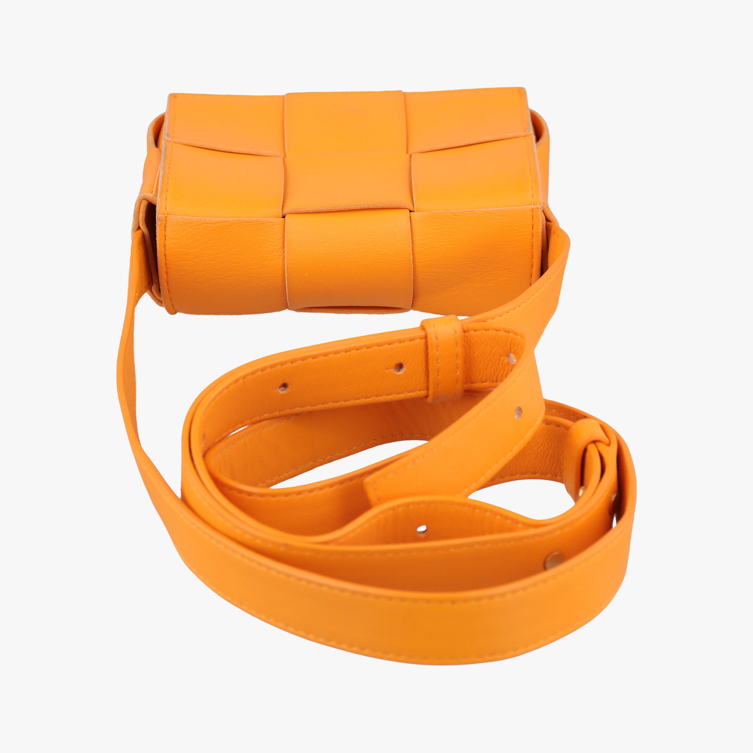 Pre-owned Bottega Veneta candy cassette Orange lambskin  shoulderbag | stylenewstar