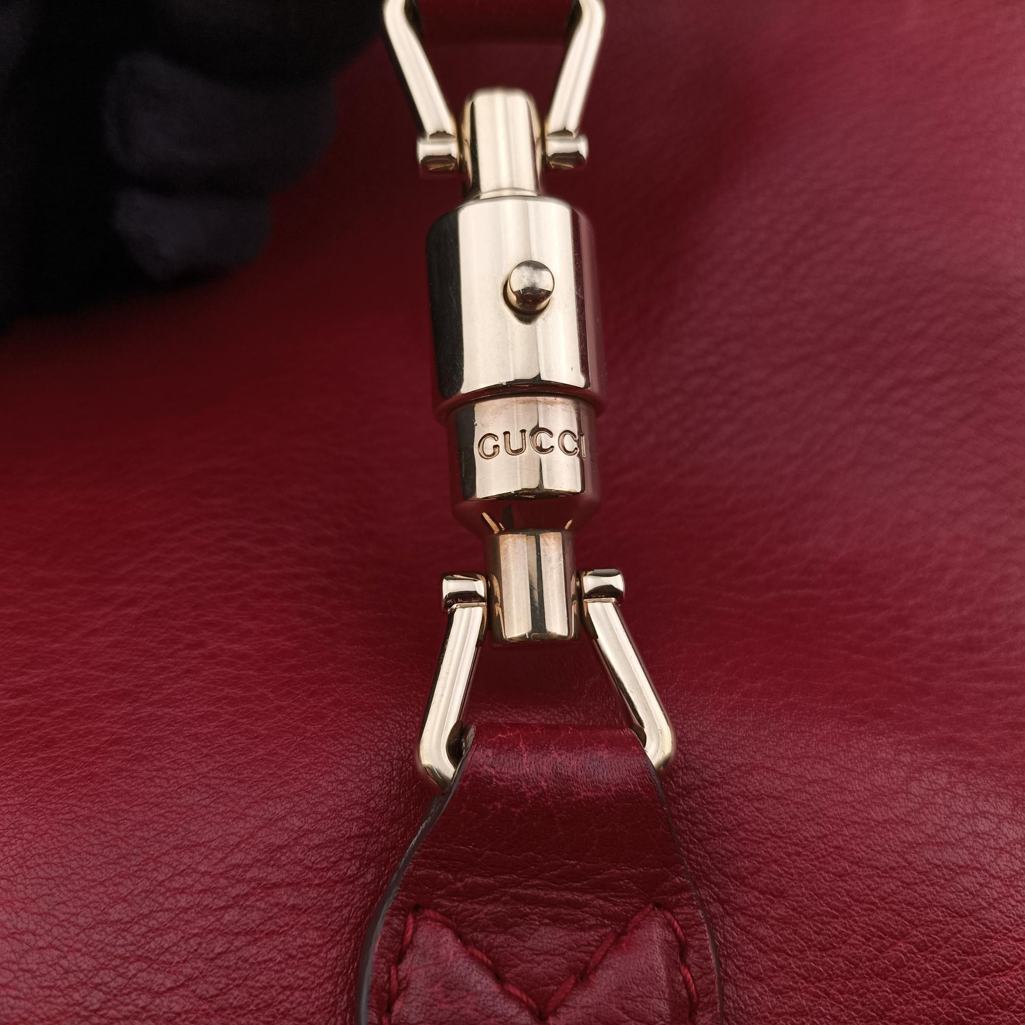 Pre-owned Gucci New Jackie Red Leather 246907 shoulderbag | stylenewstar